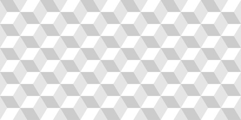 Vector seamless geometric pattern. Modern cubes repeatable background. Decorative white and gray 3d tile texture