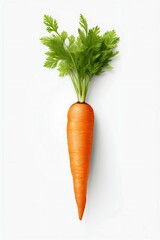 Fresh Carrot Isolated on White Background. Generative ai