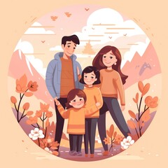 Holiday family illustration