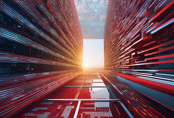 Artificial Intelligence Mainframe Data Center.