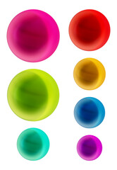 Set of round shape sphere ball or button in 3d rendering isolated on transparent background for decoration and design element concept.