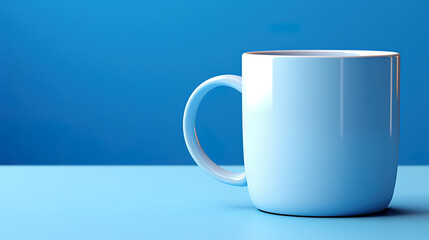 Blue color big mug over blue background. Generative Ai