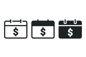 Calendar money icon. Illustration vector