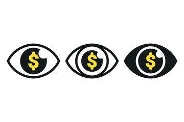 Money eye icon. Illustration vector