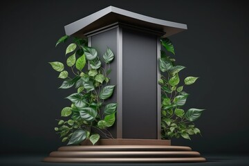 eco friendly 3d podium platform background for product display generative ai