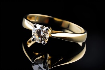 fashionable golden ring jewel photography with premium stone generative ai