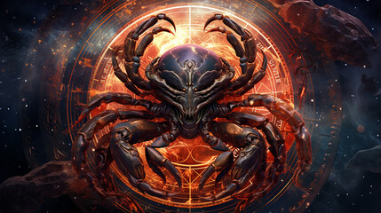 escorpião simbolo do zodiaco astrologia  - obrazy, fototapety, plakaty