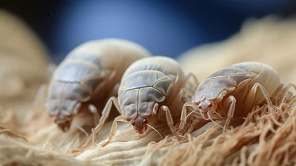 Poster group of bed mites closeup macro © zayatssv