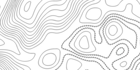 Topographic map background geographic line map with elevation assignments. The black on white contours vector topography stylized height of the lines map.