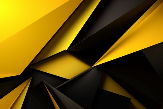 A vibrant black and yellow abstract background with a dynamic diagonal design © Marius