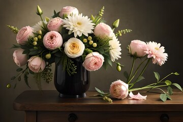 still life with flowers