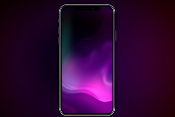 A purple background with a phone on display