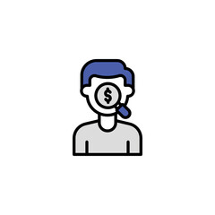 Auditor icon design with white background stock illustration