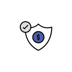 Money Protection icon design with white background stock illustration