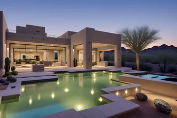 Photo sur Plexiglas Arizona A high end residence located in Scottsdale, Arizona. Stylish gentle calming outdoor view