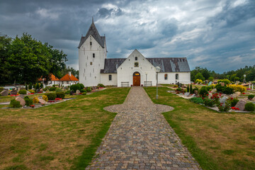 Fototapeta na wymiar St. Clement's Church, Rømø (Röm, Rem) island, Wadden Sea National Park, Jutland, Denmark