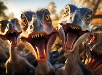 A group of velociraptors