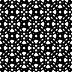 White background with black pattern. Seamless texture for fashion, textile design,  on wall paper, wrapping paper, fabrics and home decor. Simple repeat pattern.