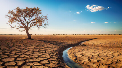 The land is dry due to drought.