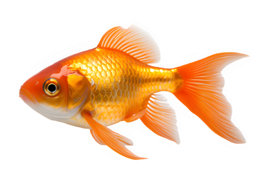 goldfish isolated on transparent background ,ornamental fish png ,generative ai