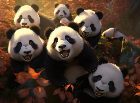 A group of pandas