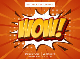 wow 3D text effect template - obrazy, fototapety, plakaty