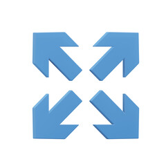 Arrow, 3d icon illustration with transparent background 