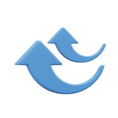 Arrow, 3d icon illustration with transparent background 