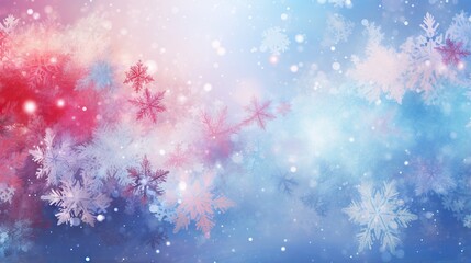  a blue and red background with snowflakes on it.  generative ai