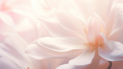  a close up of a white flower with a pink background.  generative ai