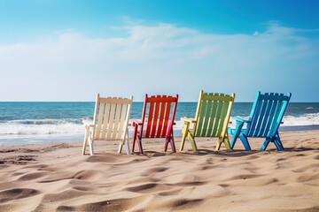 Sun loungers on the beach