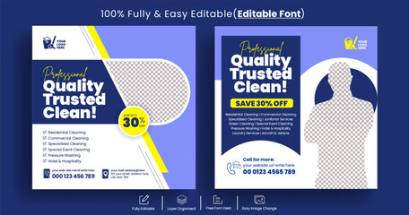 Cleaning service post banner, cleaning service ads, home service post banner, laundry service post, housemaid, housekeeper banner ads flyer or promotional marketing template design