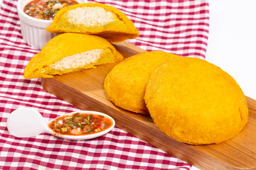 Tasty Fried Cakes Filled With Chicken - Traditional Colombian Cuisine