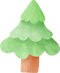 Pine tree watercolor