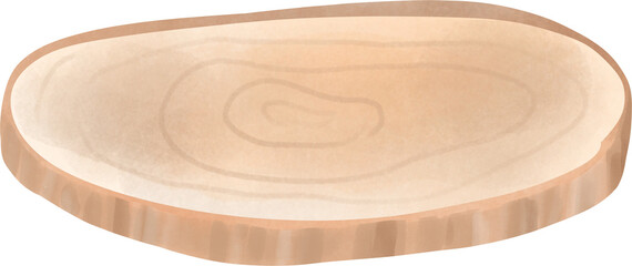 Wooden stand watercolor illustration