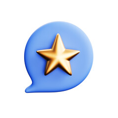 Golden best star rating 3d icon design element isolated on white background rank symbol for success evaluation or satisfaction product quality sign. 3D Illustration