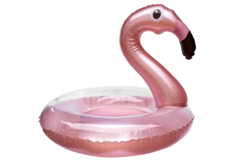 Gardinen Inflatable flamingo for the pool on a white background © Юлия Васильева
