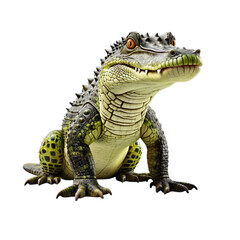 Fototapeta premium front view isolated safari crocodile on a transparent background