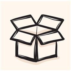 Doodle box or logo in modern line style. High quality doodles for website design and mobile apps.