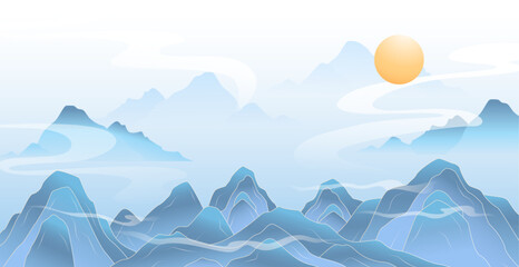 Vector mountains landscape background