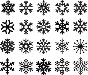 Snowflake Silhouette Vector Pack