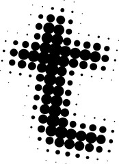 Letter lowercase t halftone effect display font.