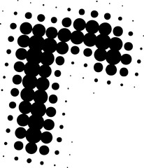 Letter lowercase r halftone effect display font.