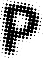 Letter P uppercase halftone effect display font.