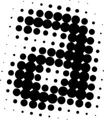 Letter lowercase a halftone effect display font.