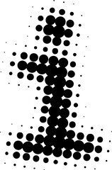 Letter lowercase i halftone effect display font.