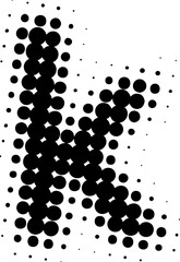 Letter lowercase k halftone effect display font.