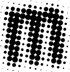 Letter lowercase m halftone effect display font.