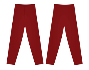 Red wide pants. vector illustration