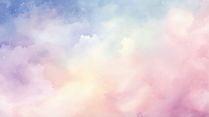  a watercolor painting of a sky with clouds and stars.  generative ai